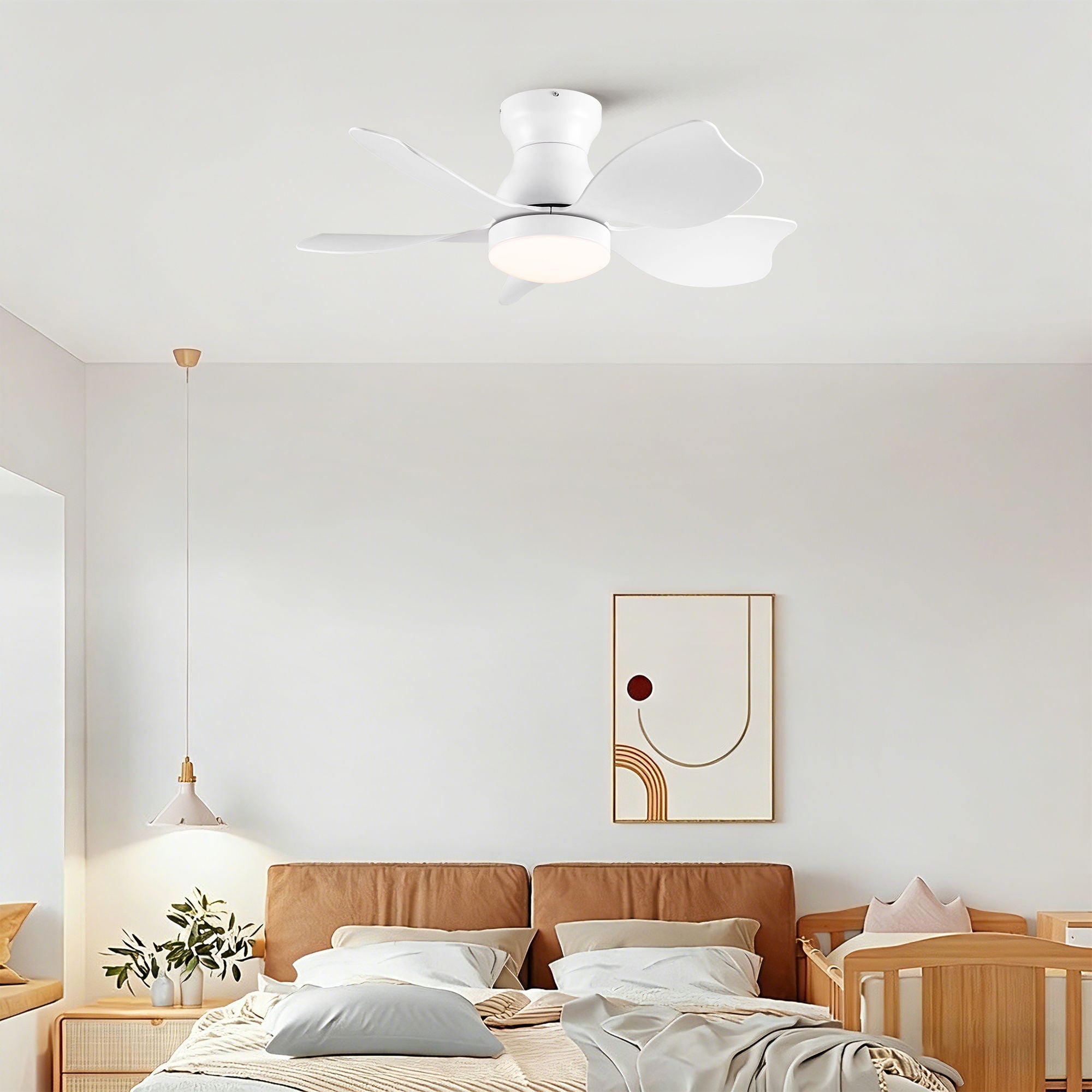Low Profile Flush Mount Ceiling Fan With Light