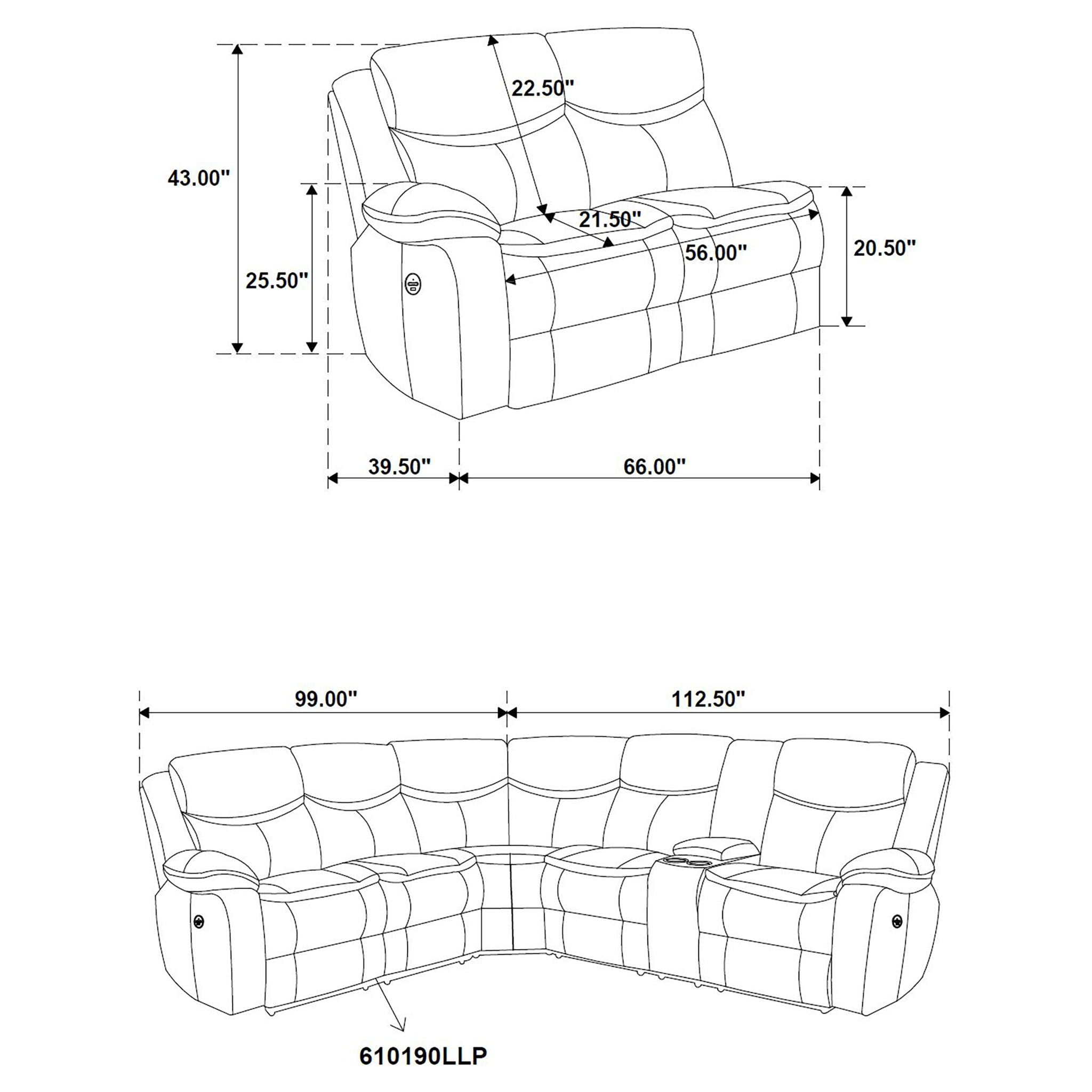 Mclean - Power Reclining Sectional Sofa With Storage Console - Dark Brown