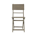 Outdoor Foldable Wood Dining Chair With Slat Design (Set of 2)