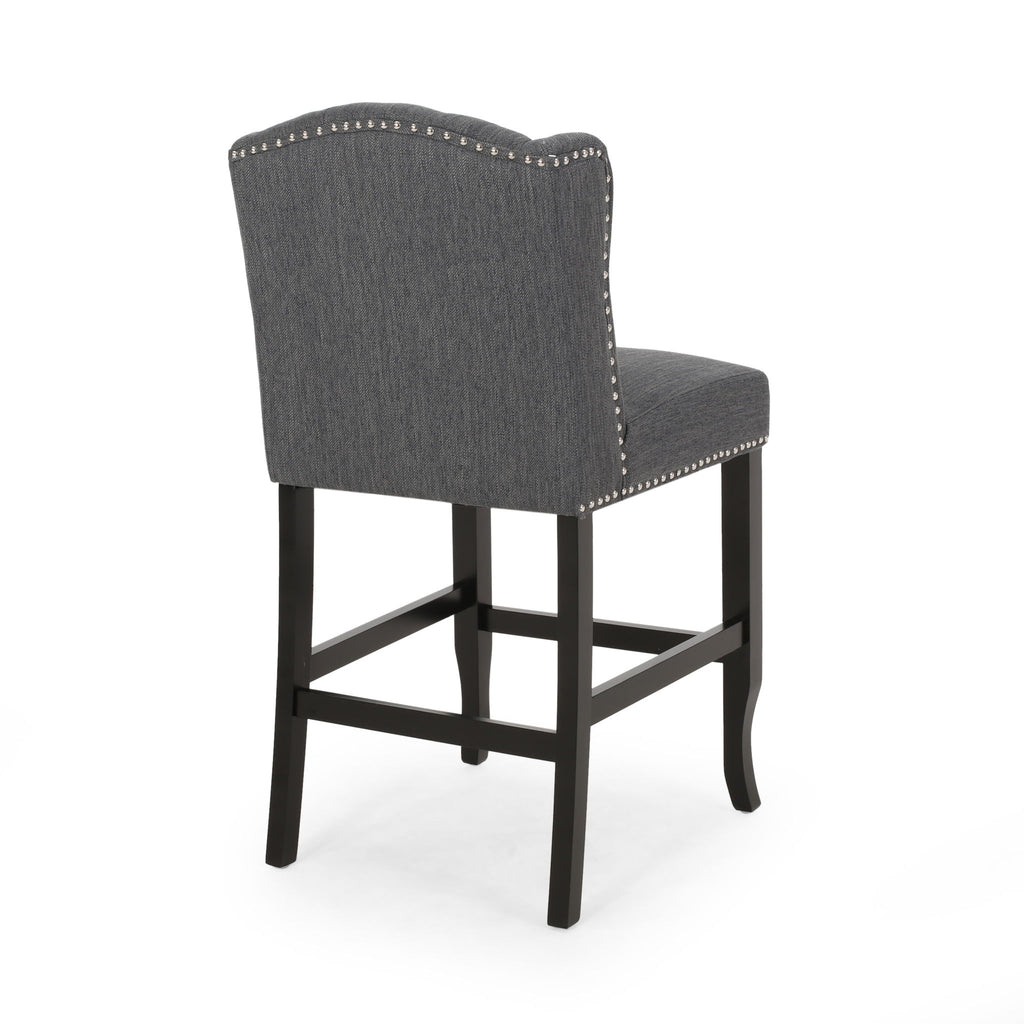 Vienna - Fabric Tufted Counter Stool With Nailhead Accents (Set of 2)