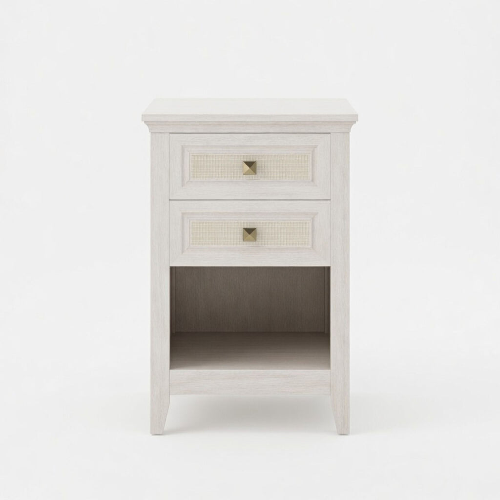 Nightstand With 2 Drawers Bedside Table