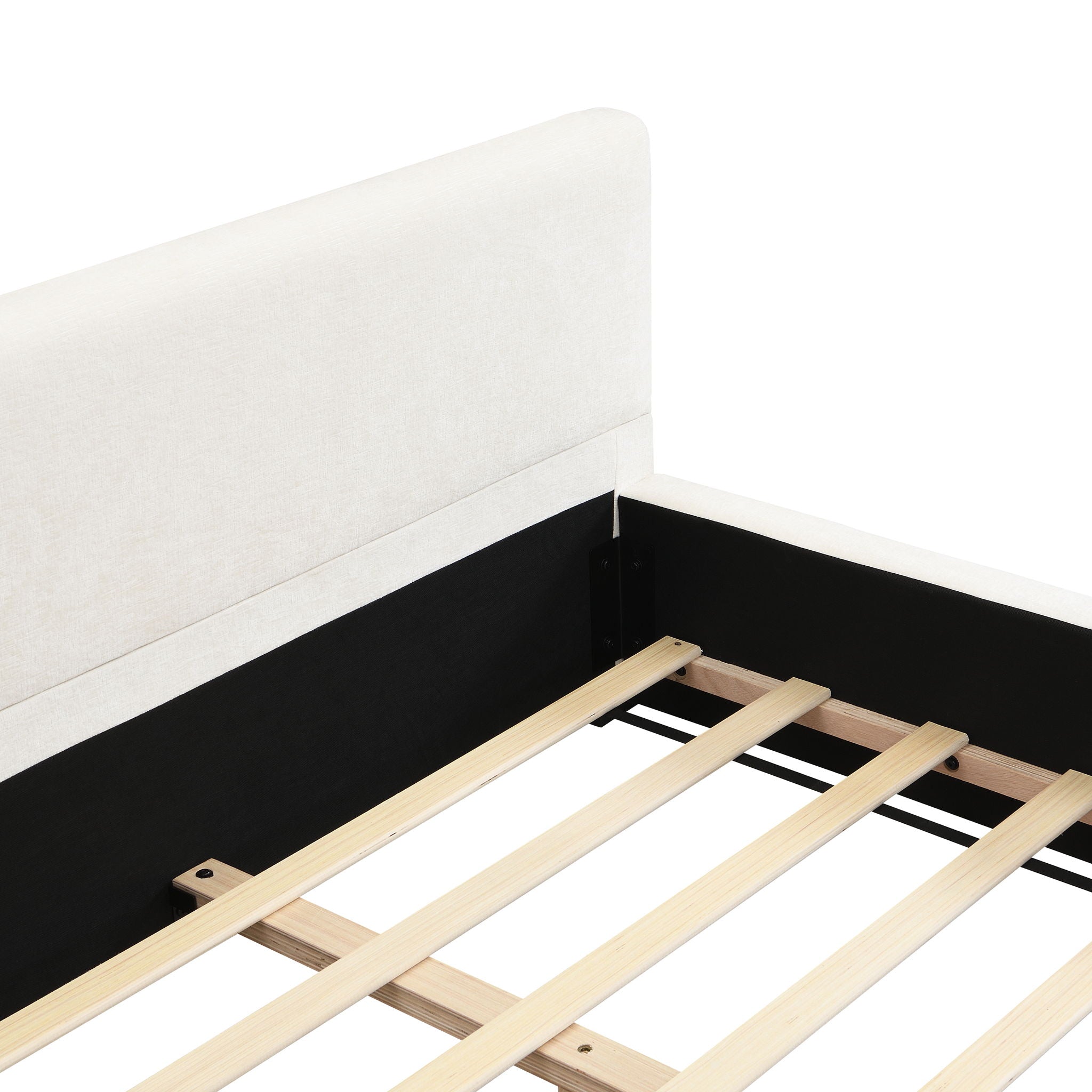 Elegant Wide Edge Bed With Soft Upholstered