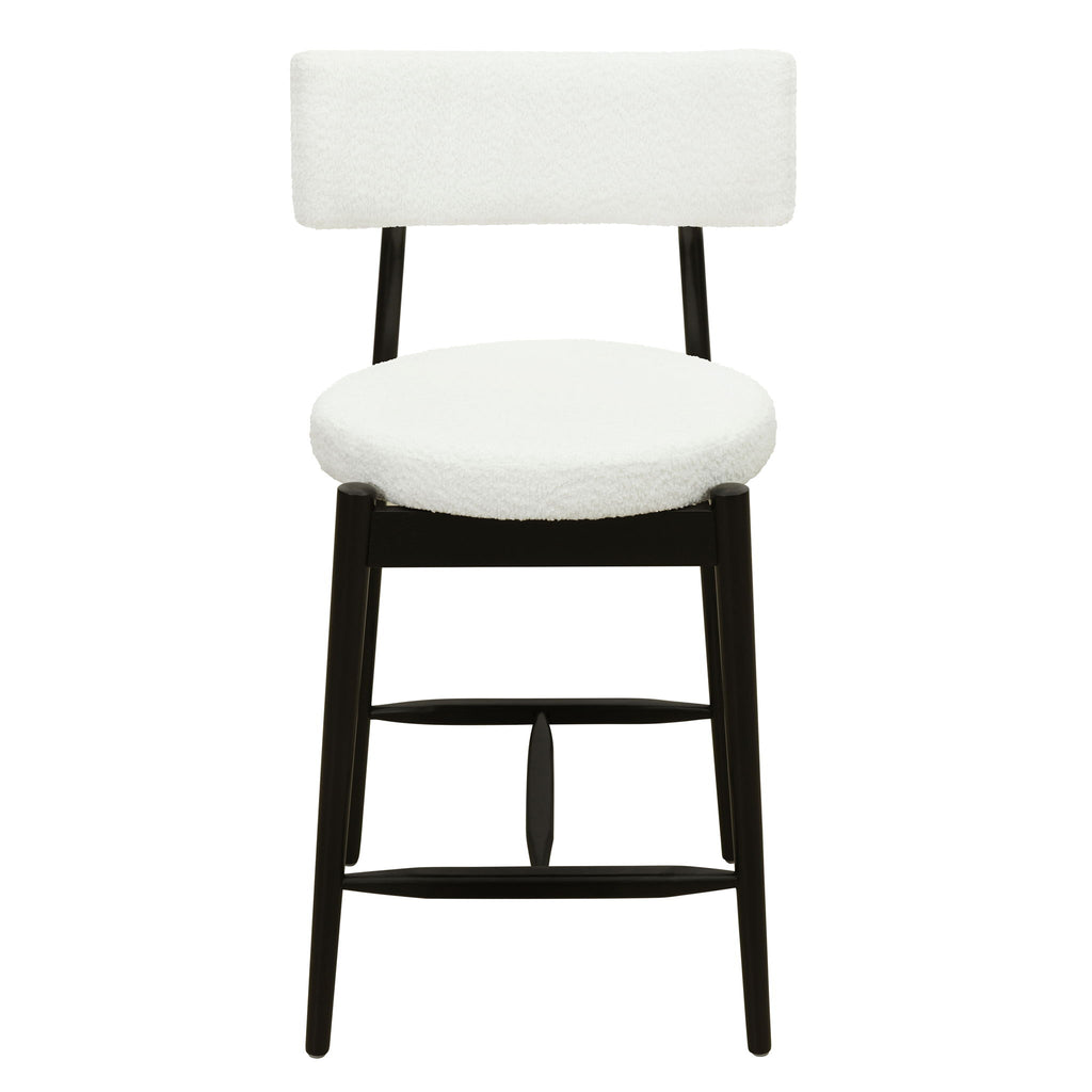 Mid Century Modern Counter Stools, Fabric Upholstered Chairs