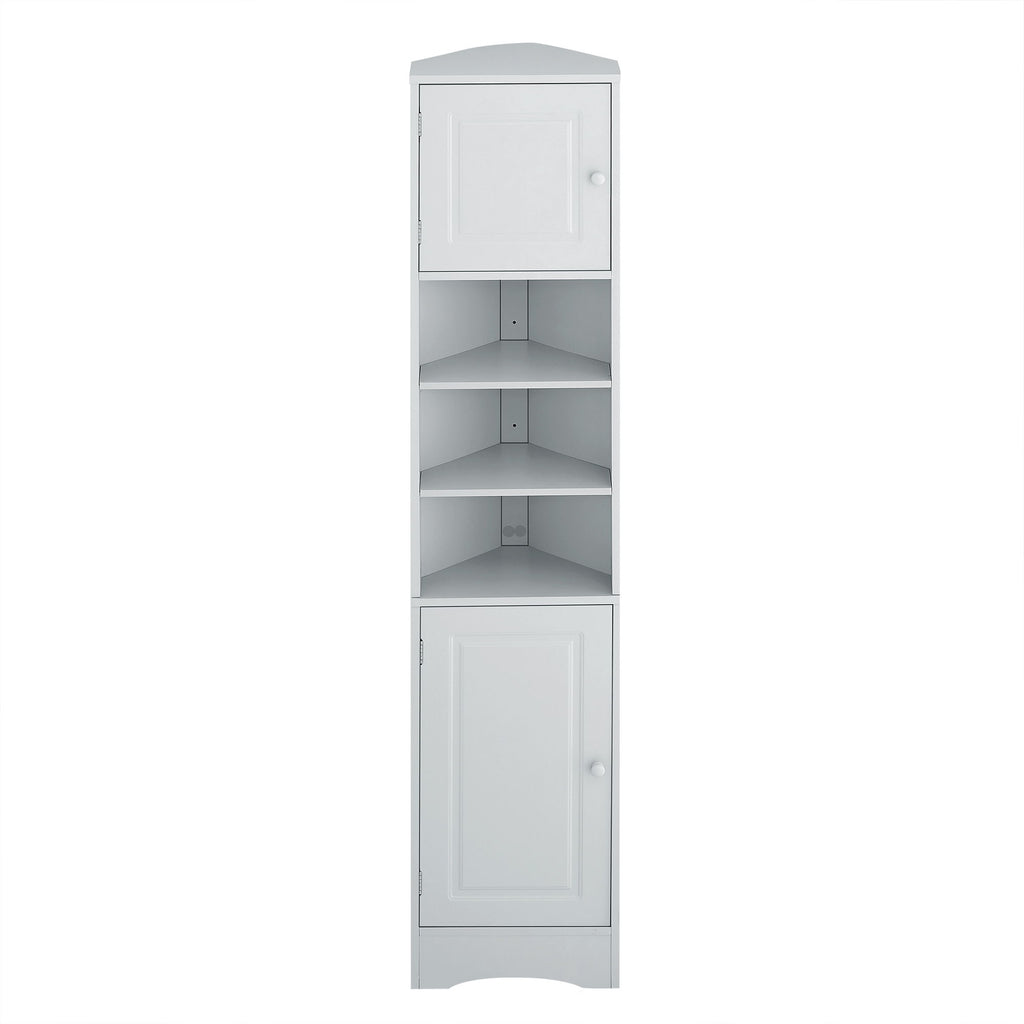 Multi Functional Corner Cabinet With Adjustable Shelves And 2 Doors