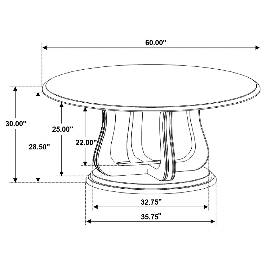 Verdugo - Round Dining Table With Pedestal Base - White Washed