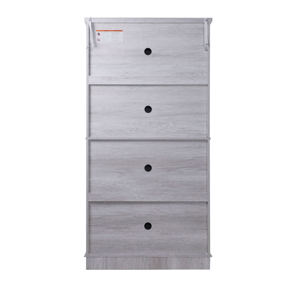 Modern Sideboard Buffet With 4 Mirrored Doors, Adjustable Shelves