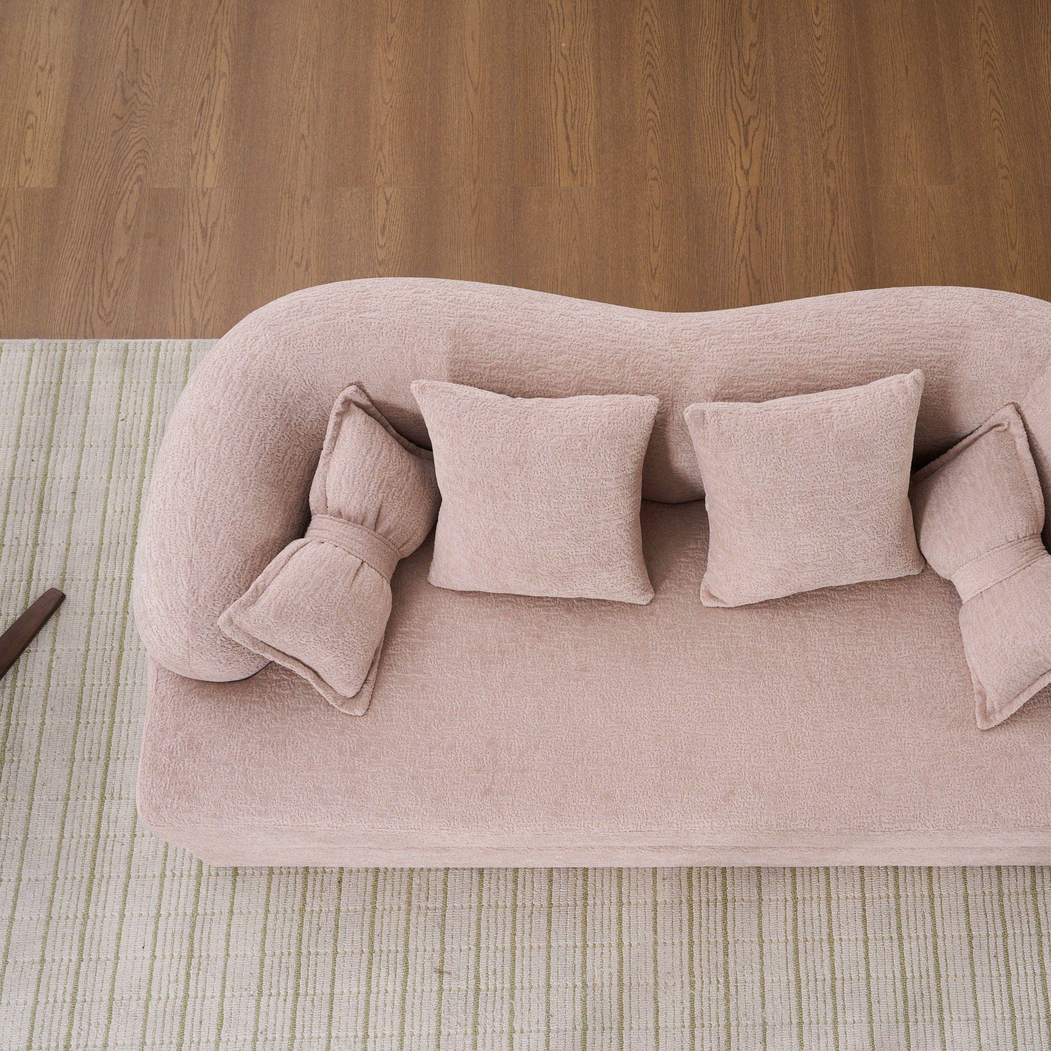 Foldable Sofa Bed, Boneless Couch Convertible Sleeper With 4 Pillows