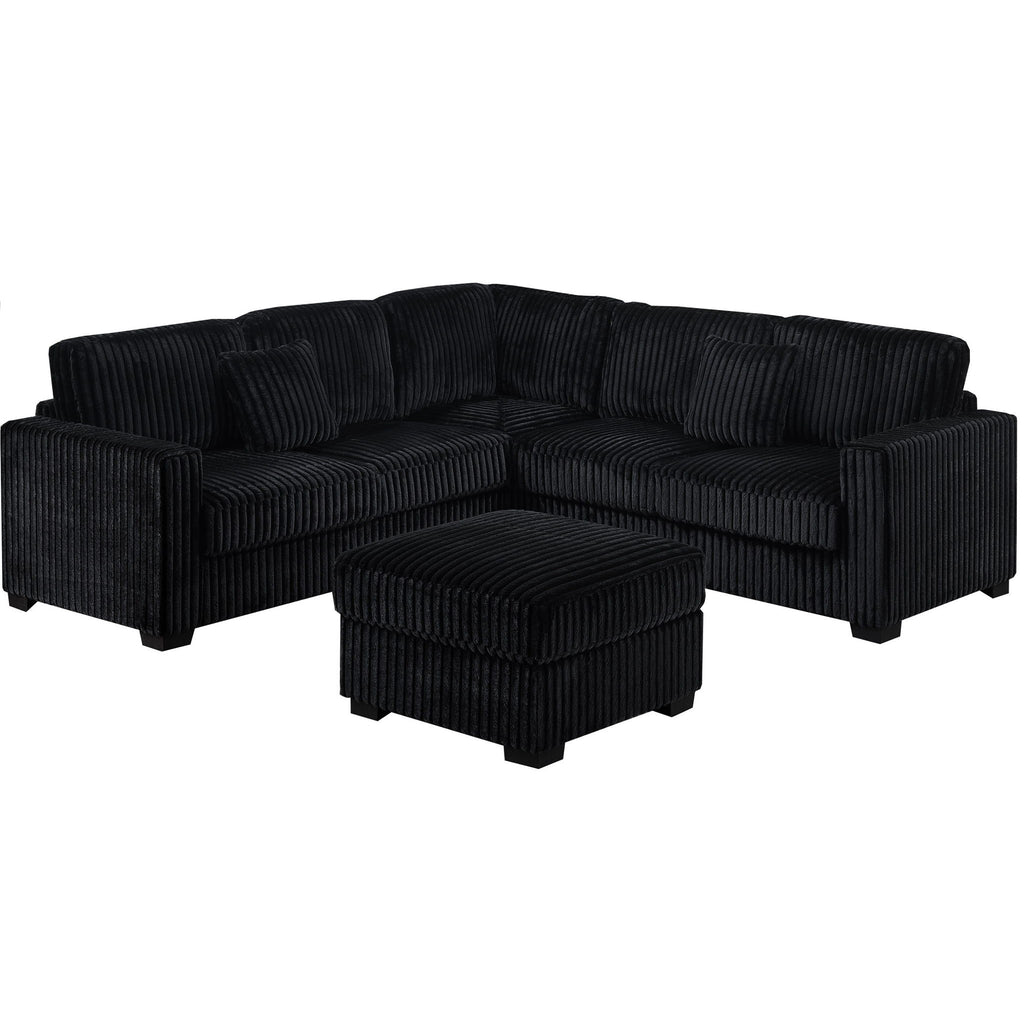Modern Sectional Set With Cocktail Ottoman