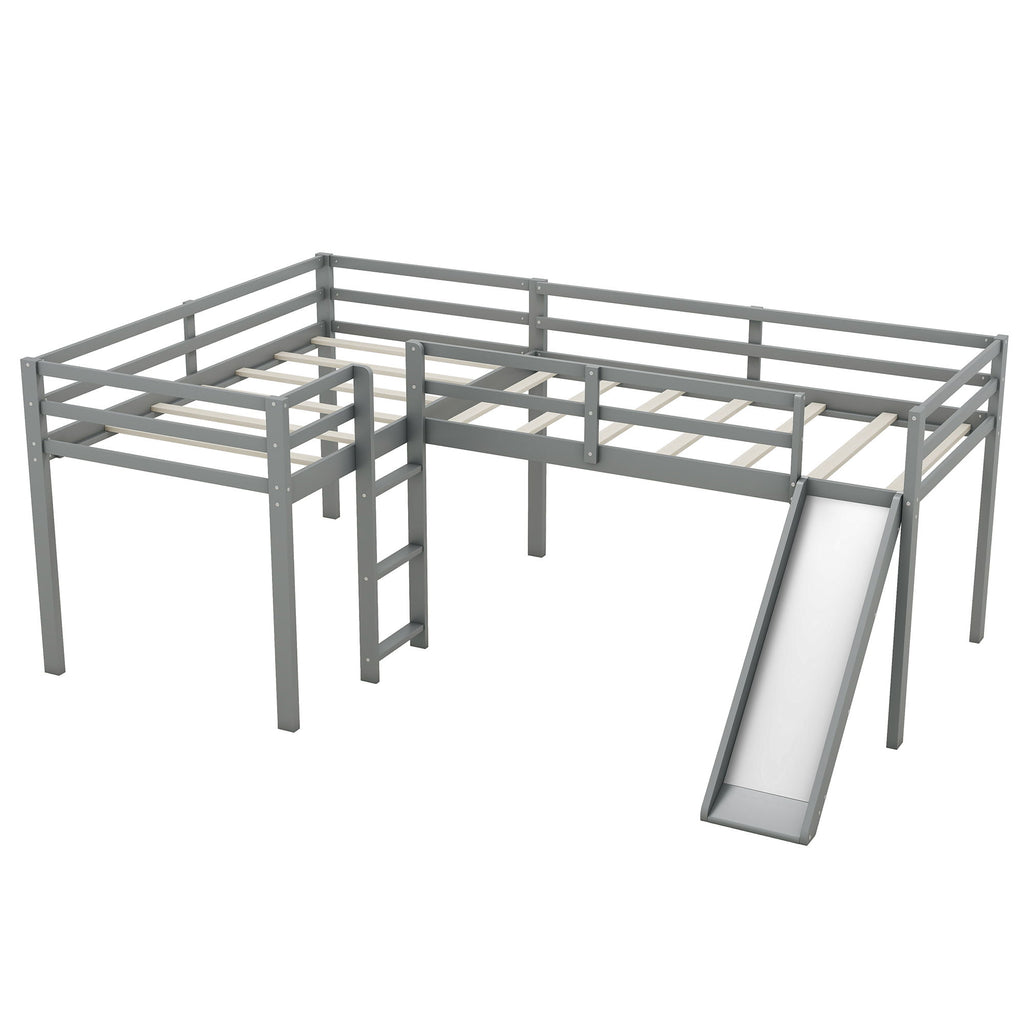 L Shaped Loft Bed With Ladder And Slide