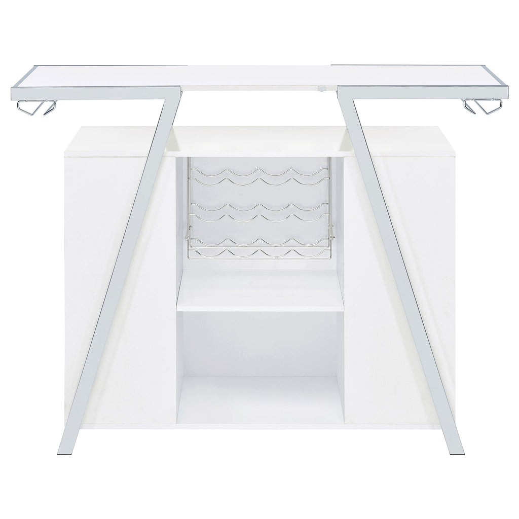 Katia - Wine Cabinet With LED Home Bar, 12 Bottle Storage - Gloss White