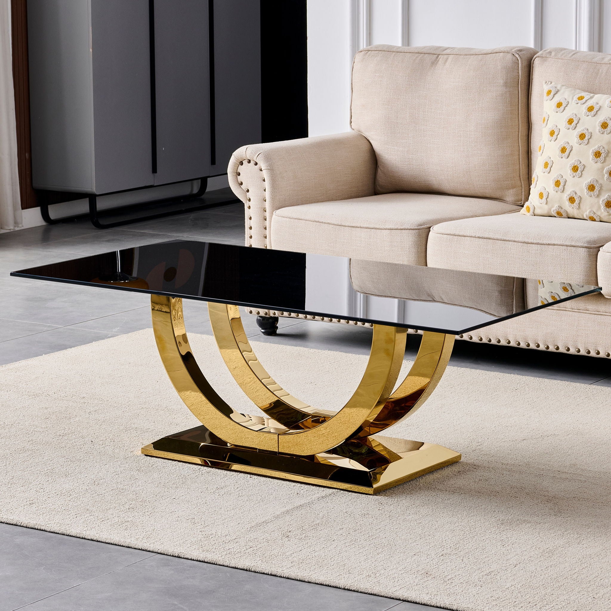 Rectangular Coffee Table With Base