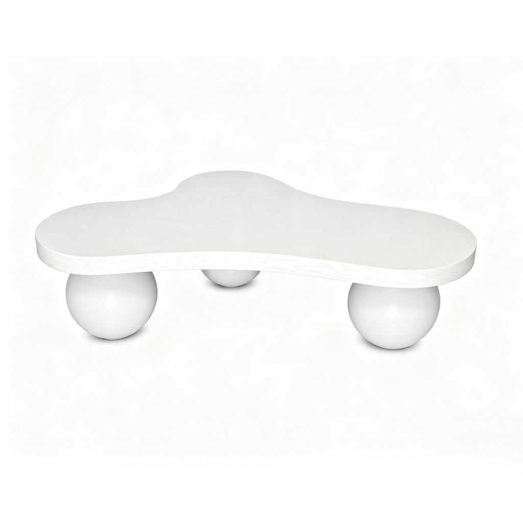 Cloud Shaped Coffee Table With 3 Ball Legs For Living Room
