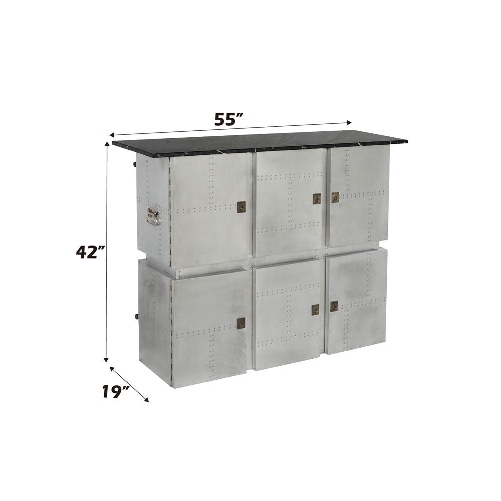 Brancaster - Bar Table With Marble Top - Marble Top & Aluminum