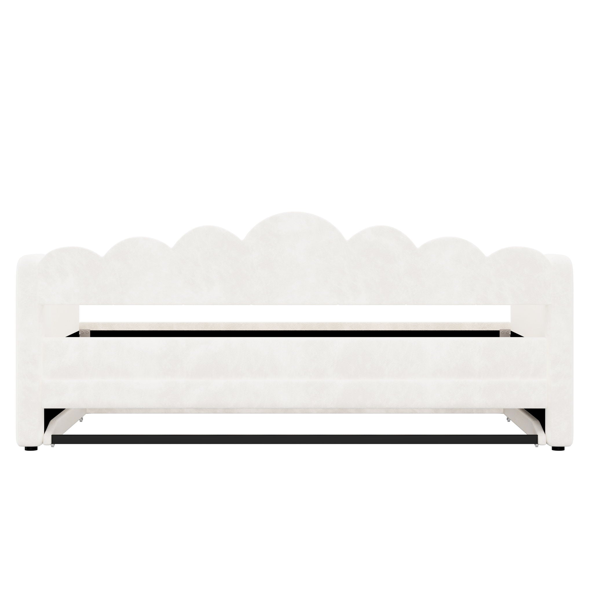 Upholstered Daybed With Adjustable LED Trundle