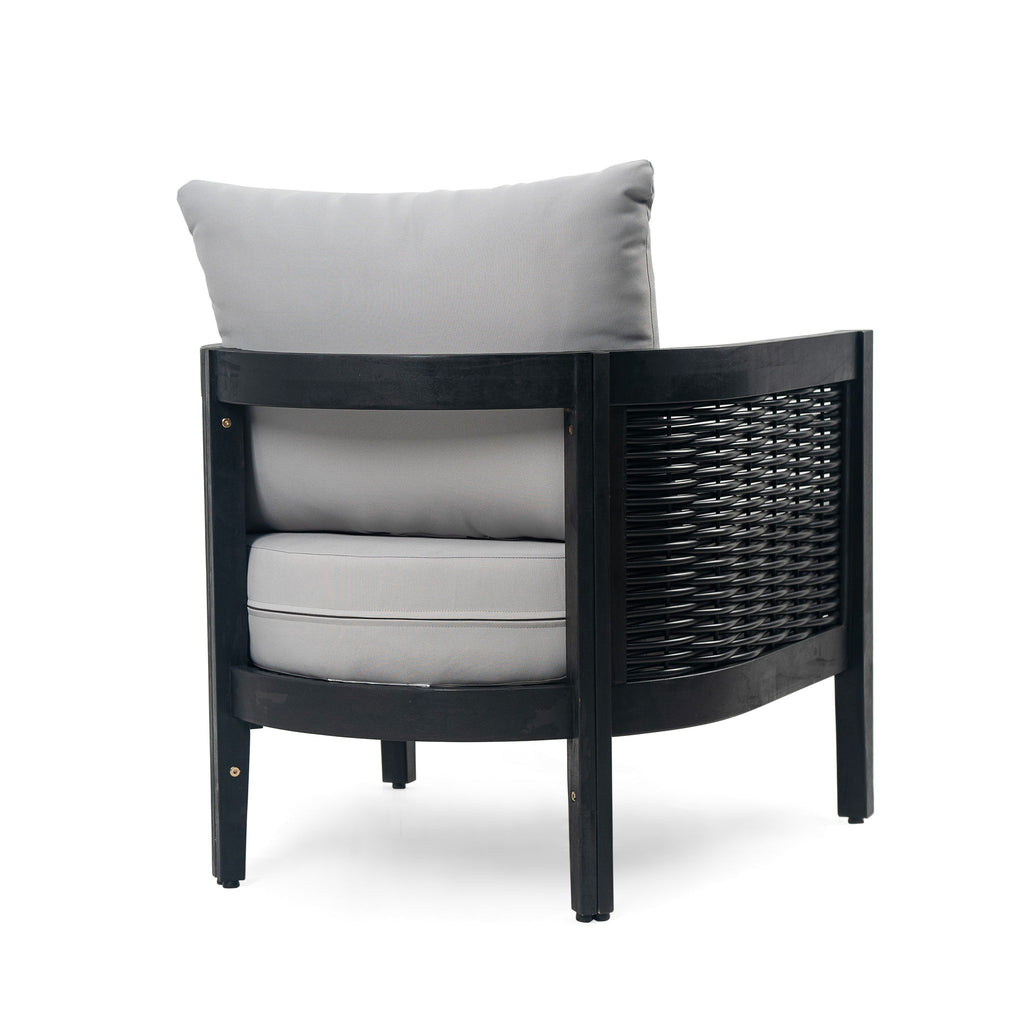 Outdoor Acacia Wood Club Chairs With Cushions