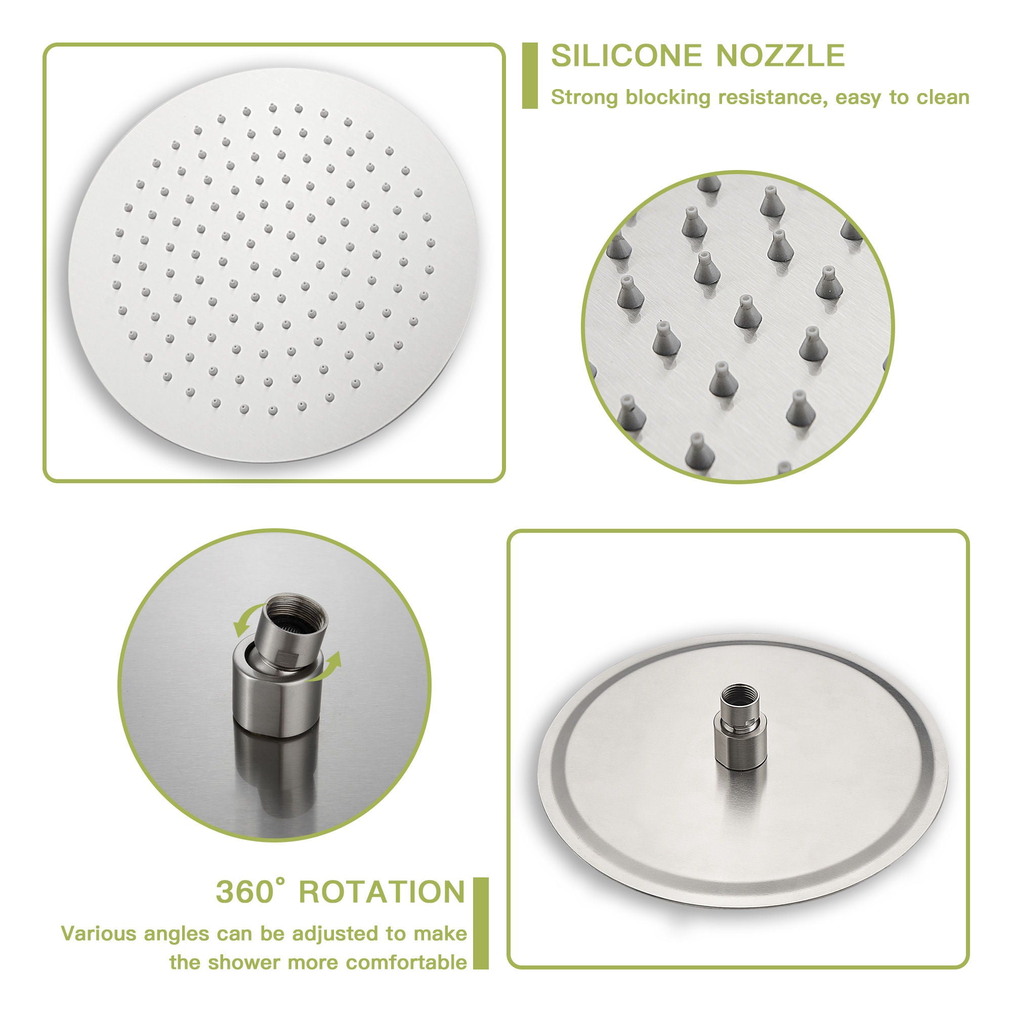 Shower System With 5 Function Rain Hand Shower And Slide Bar Combo