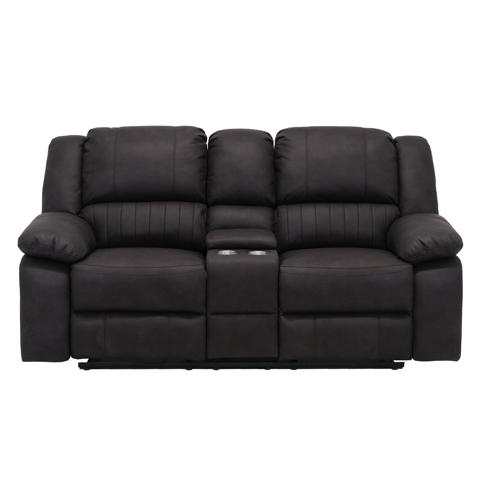 Reclining Console Loveseat - Black - Fabric
