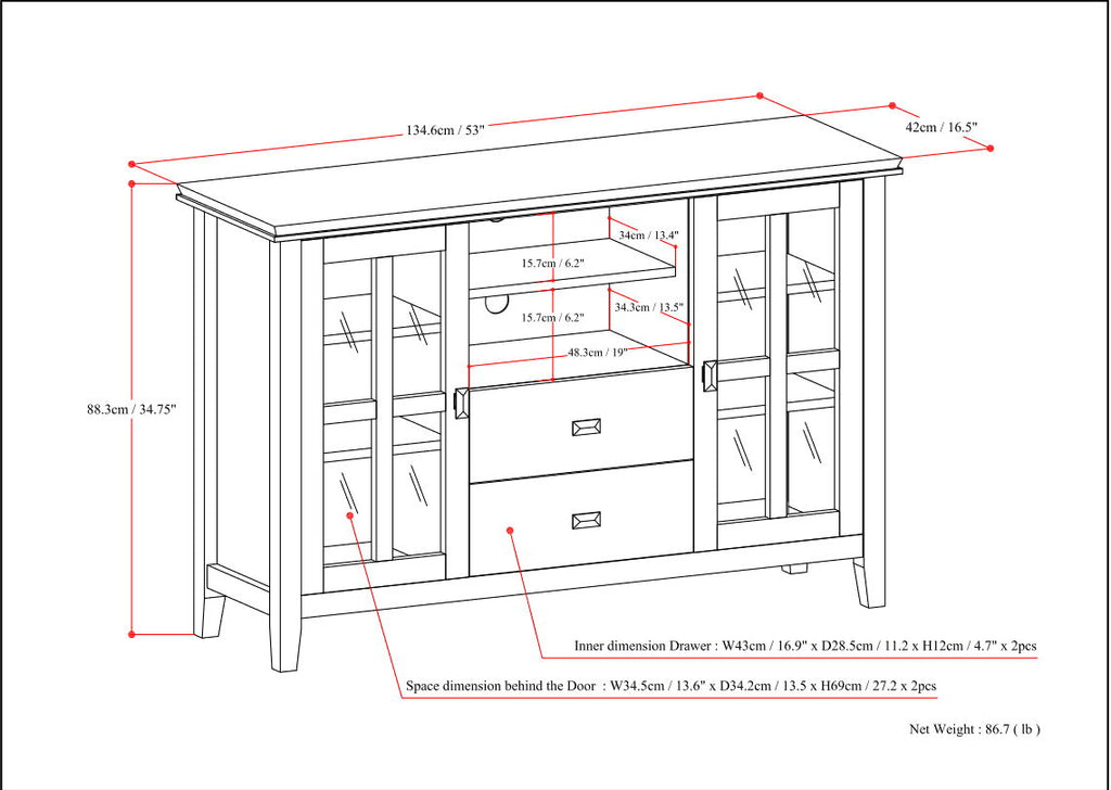 Artisan - Handcrafted, Tall TV Media Stand