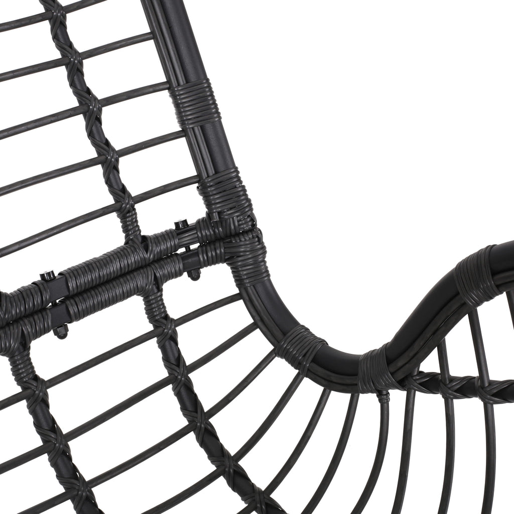 Arruda - Outdoor Wicker Porch Swing With Cushions