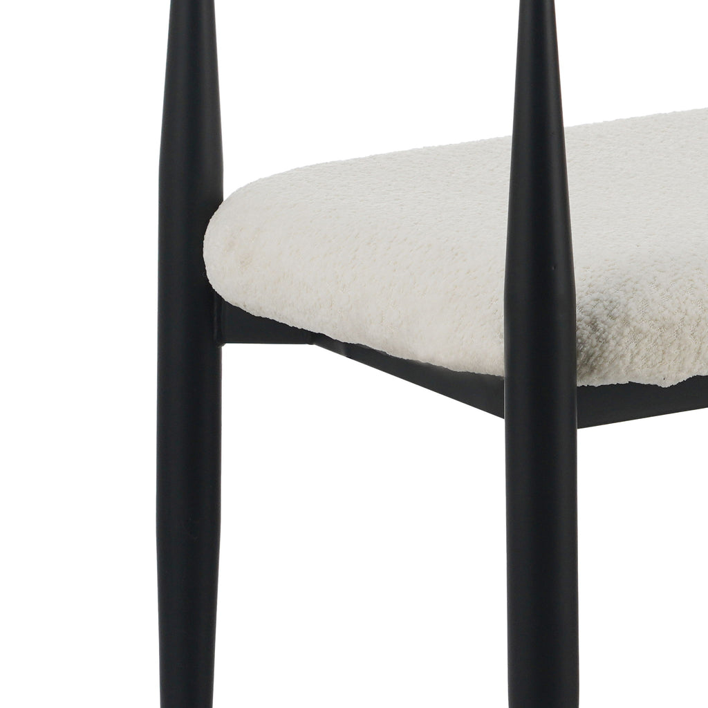 Modern Upholstered Loveseat Settee With Iron Frame