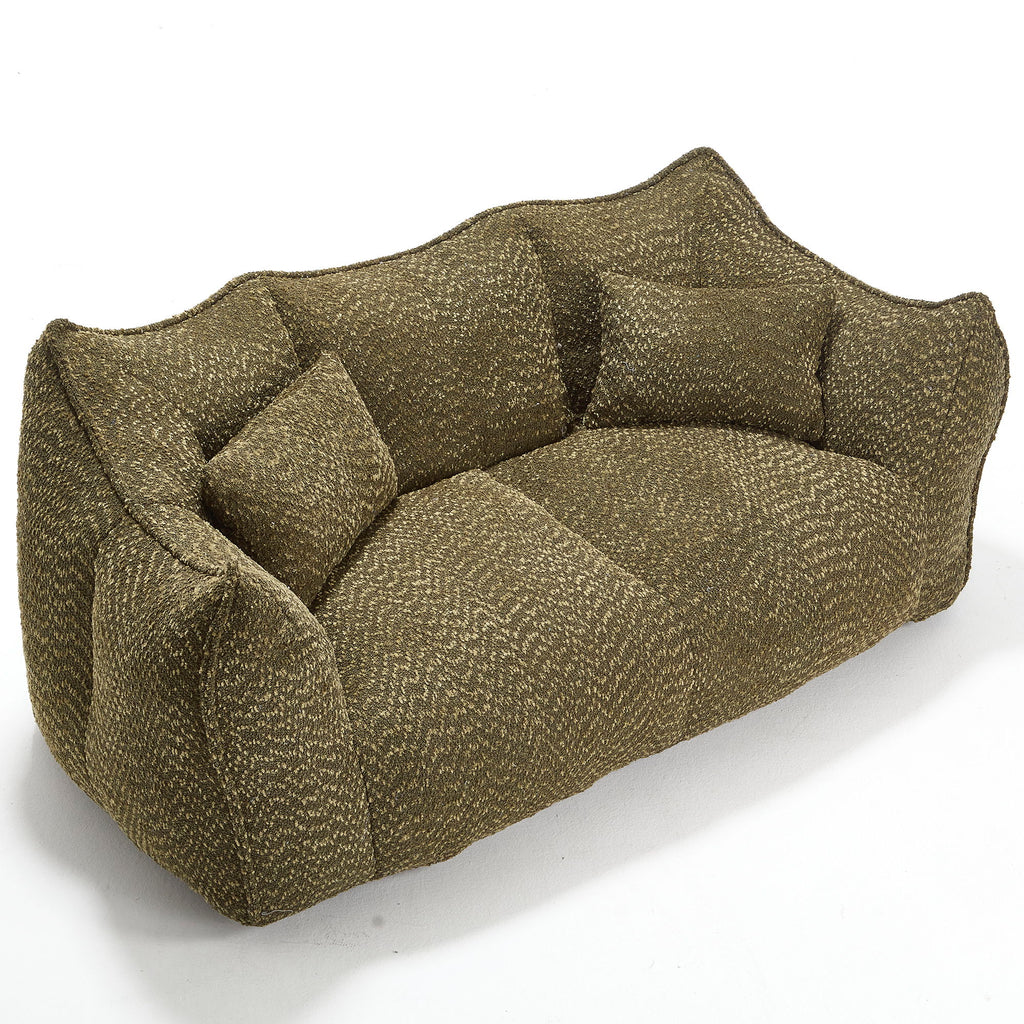 Comfortable Dual Beanbag Chair With High Resilience Foam Core For 2 People