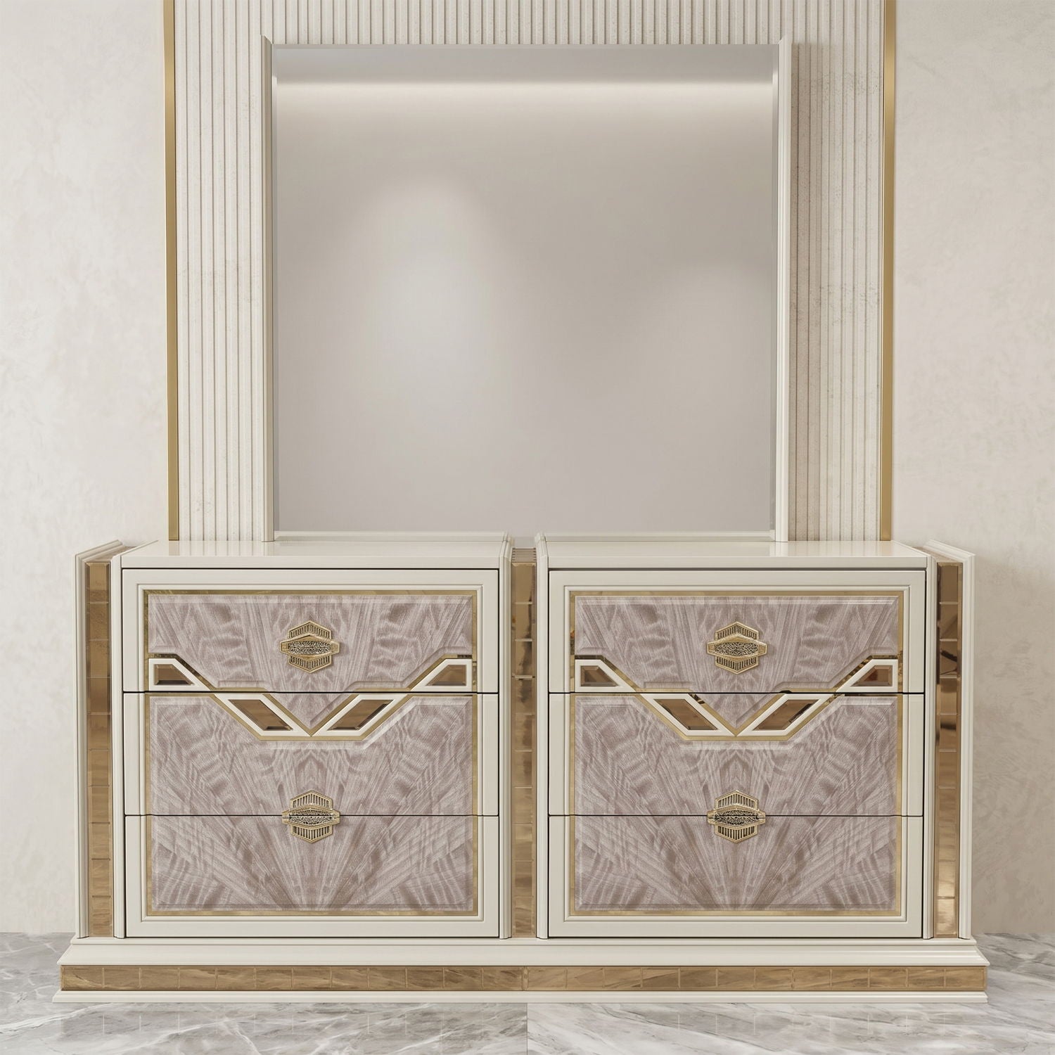 Omari - 6 Drawer Dresser - Beige