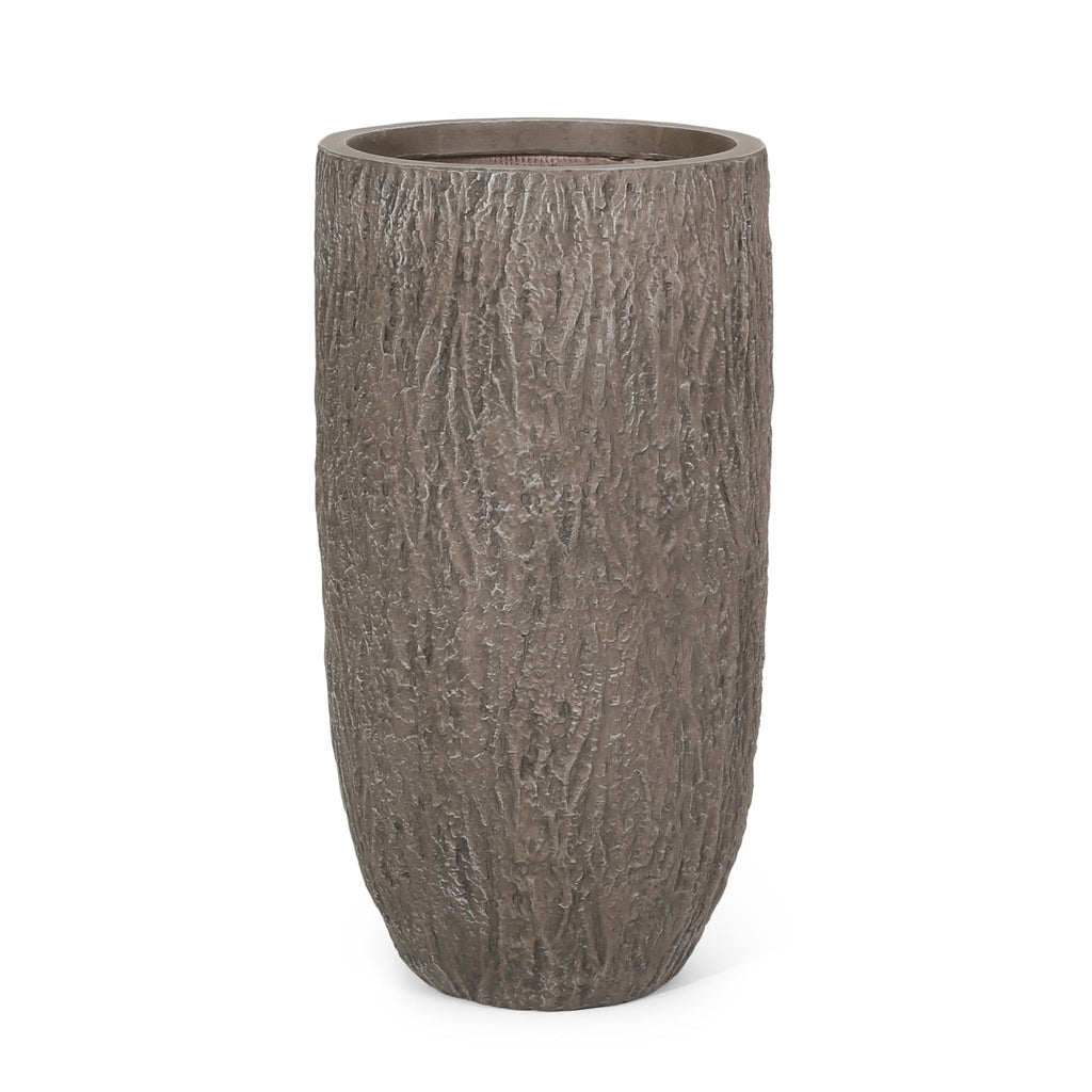 Magnesium Oxide Planter For Outdoor Use - Natural Wood