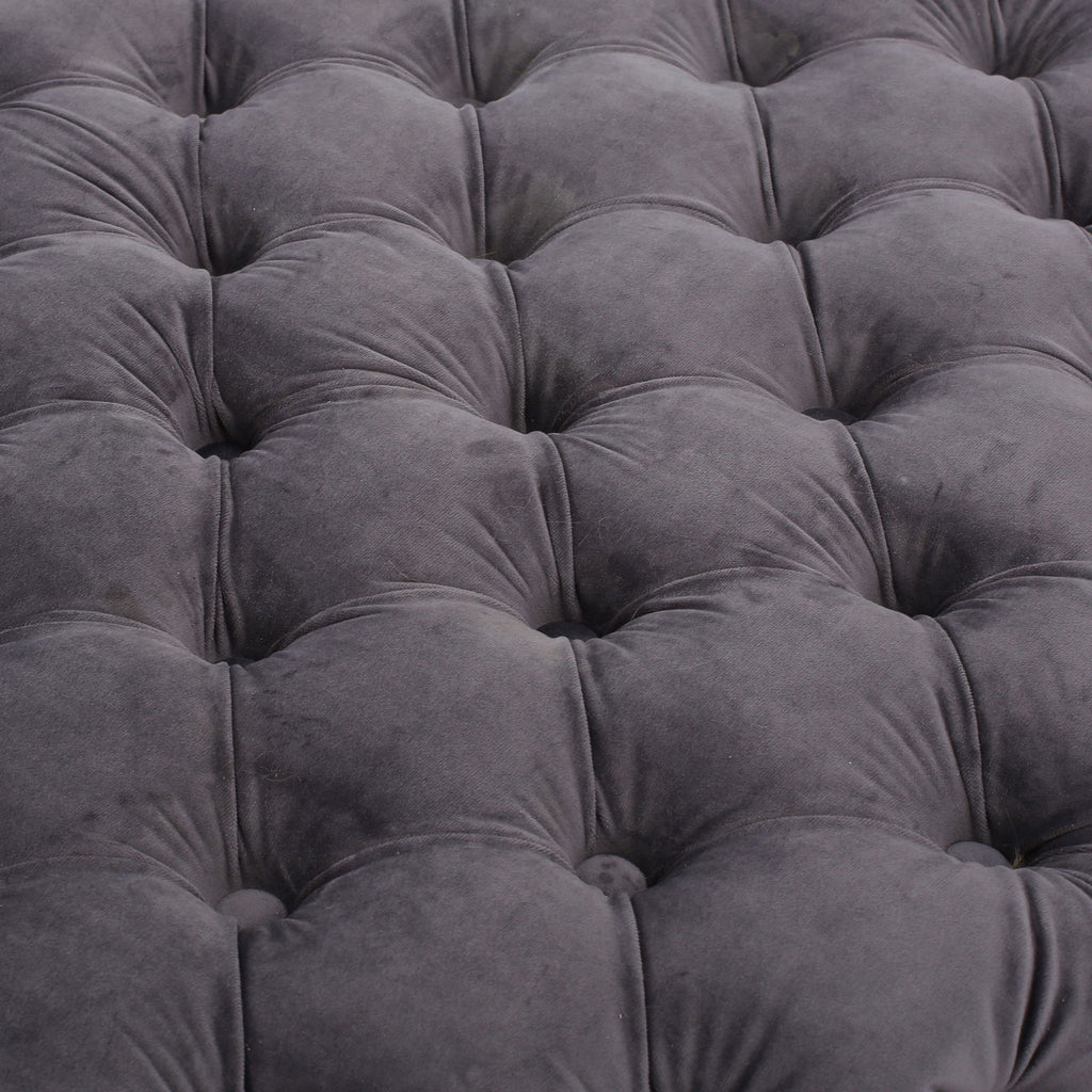 Modern Glam Ottoman With Upholstery And Button Tufted Design
