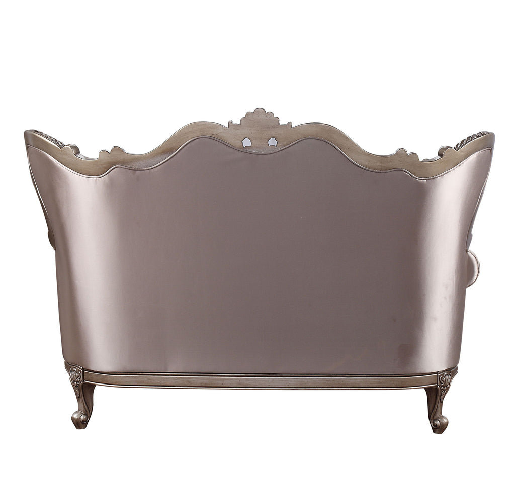 Jayceon - Loveseat With 2 Pillows - Fabric & Champagne