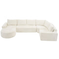 Modular Cloud Sectional Sofa Set, U-Shaped Upholstered Couch With Deep Seat