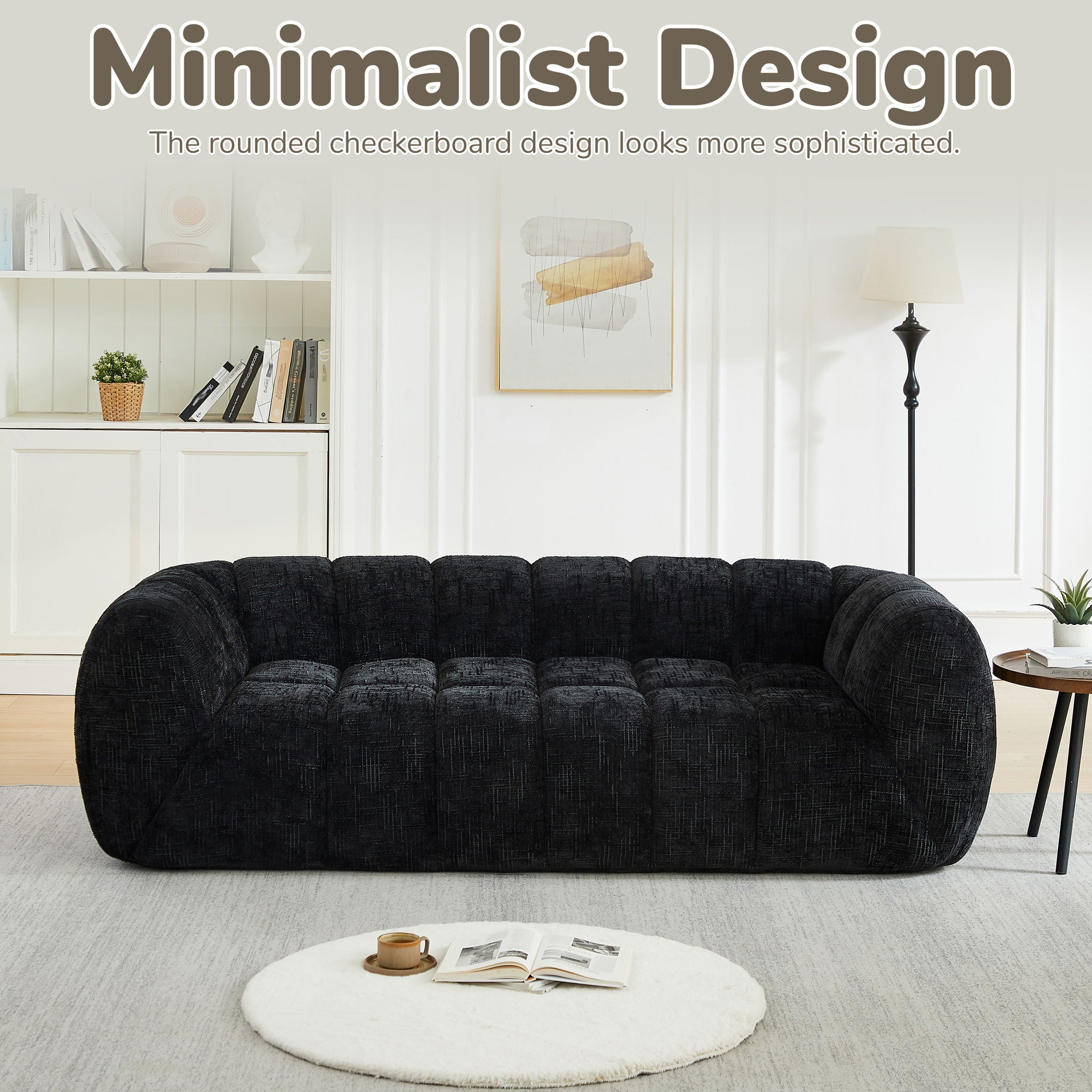 Modern Sofa With Piano Key Backrest
