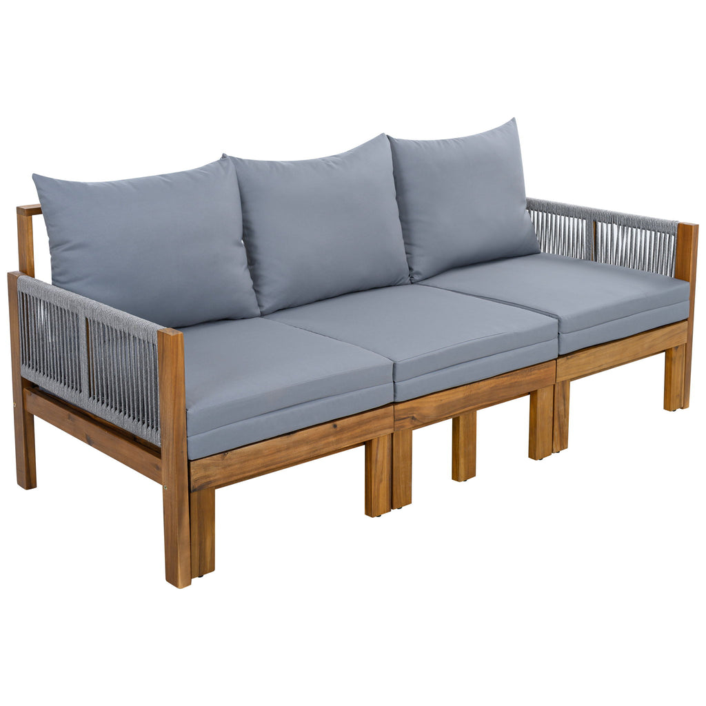 Outdoor Daybed, Patio Sofa Bed, 3 Seat Convertible Sunbed