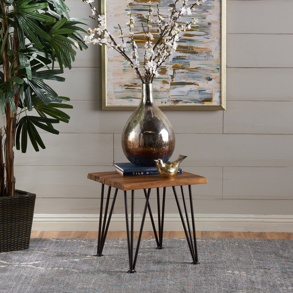 Zion - Outdoor Industrial Iron And Coffee Table - Teak