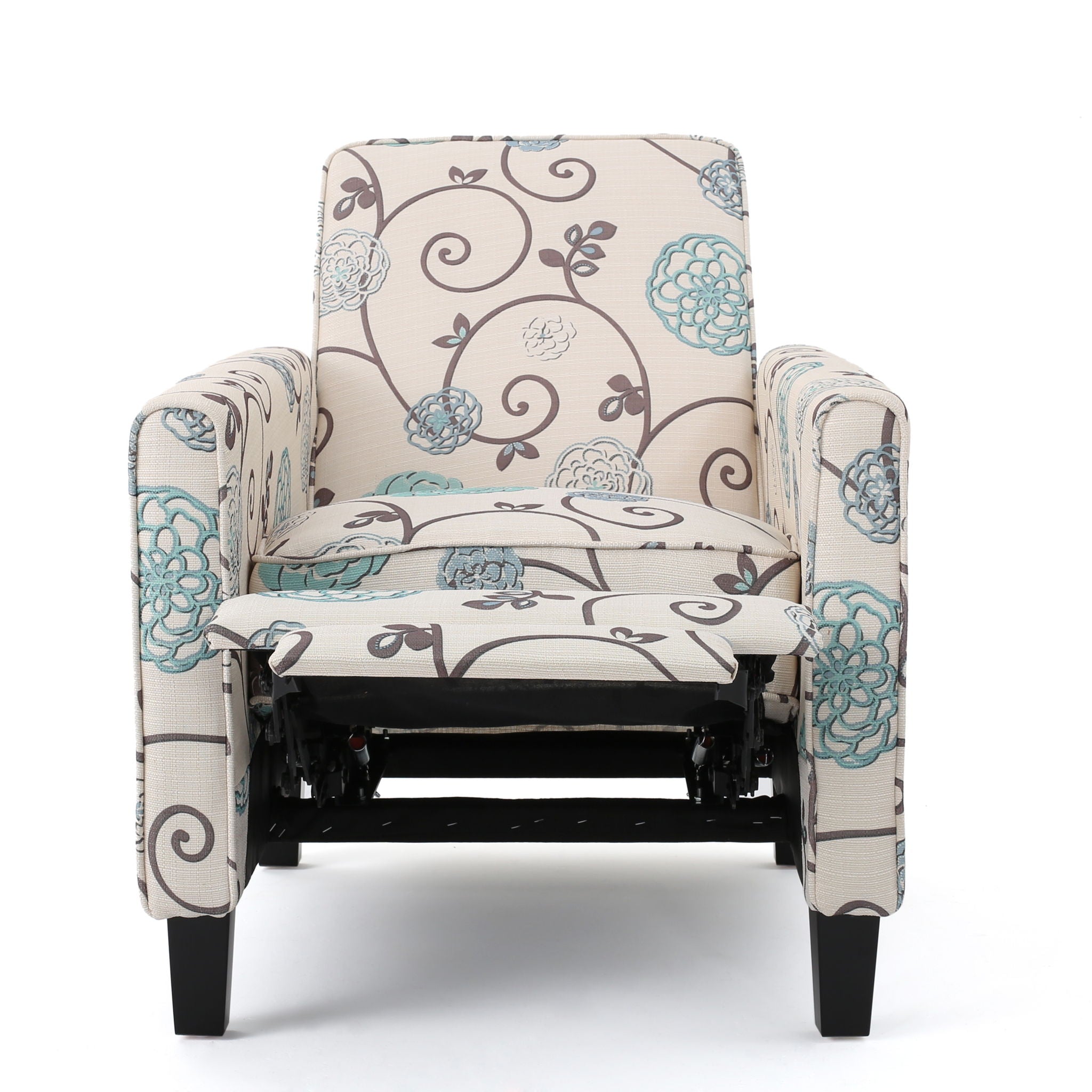 Push Back Upholstered Recliner Armchair