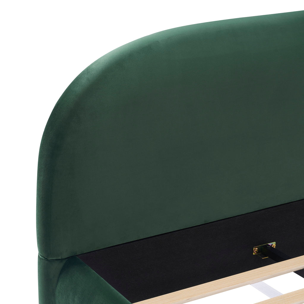 Upholstered Simple Modern Bedroom Bed With Curved Headboard