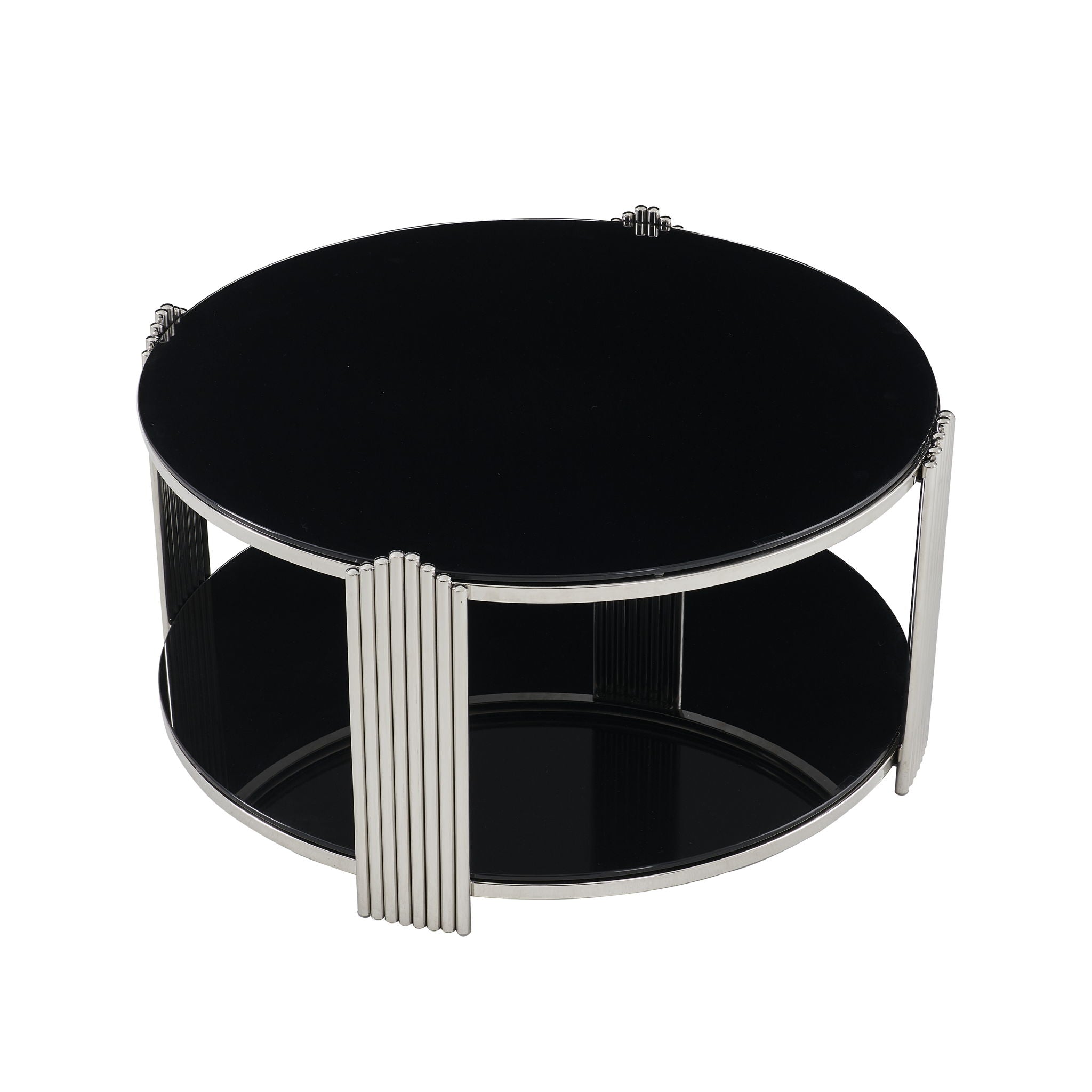 Round Table With Double Layer Storage