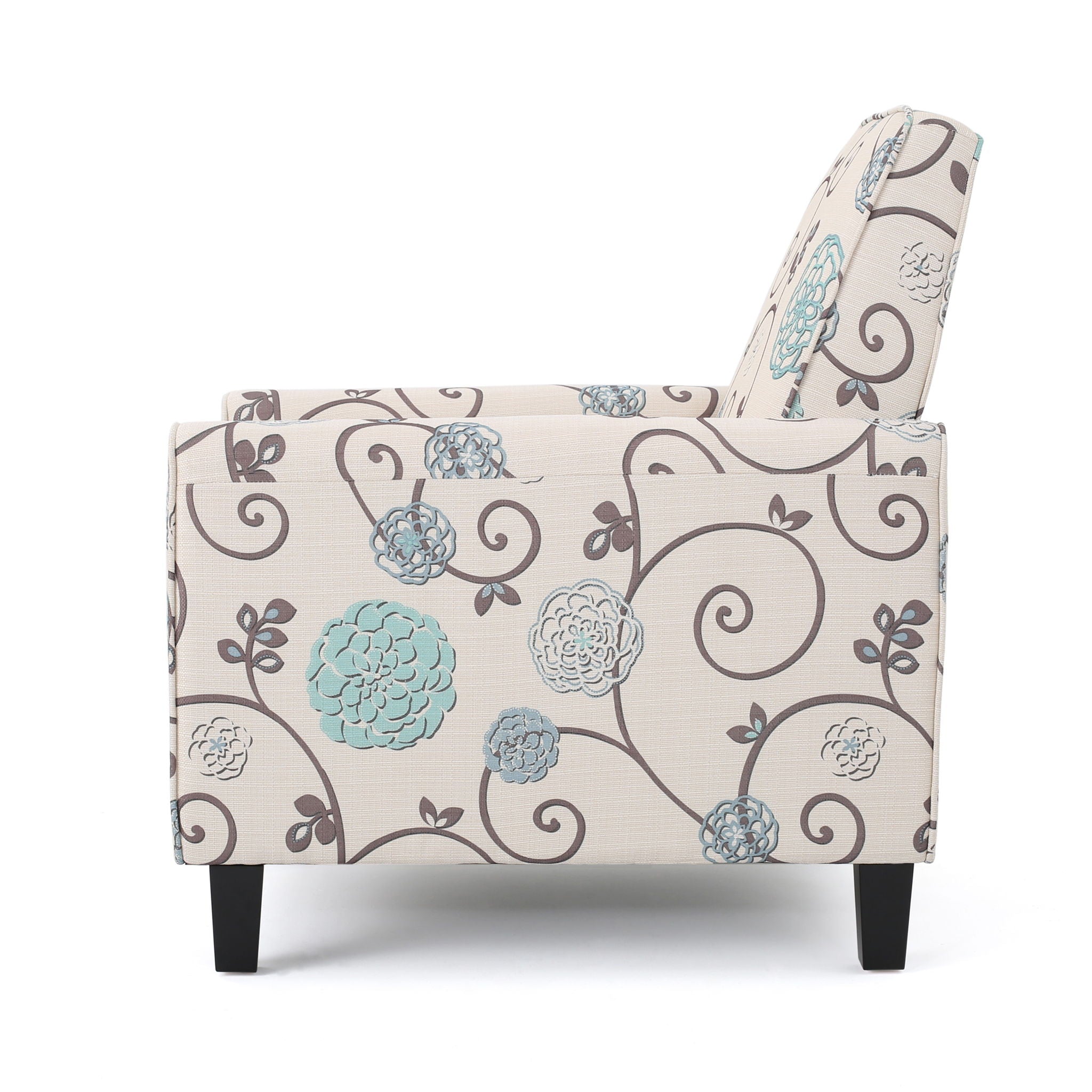 Push Back Upholstered Recliner Armchair