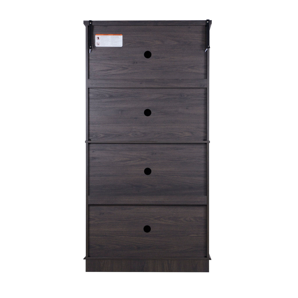 Modern Sideboard Buffet With 4 Mirrored Doors, Adjustable Shelves