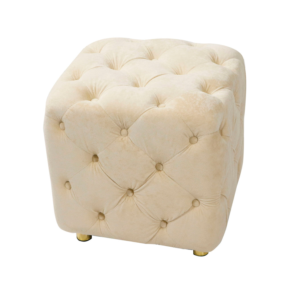 Modern Upholstered Ottoman, Exquisite Small End Table, Soft Foot Stool, Dressing Makeup Chair, Comfortable Seat For Living Room, Bedroom, Entrance