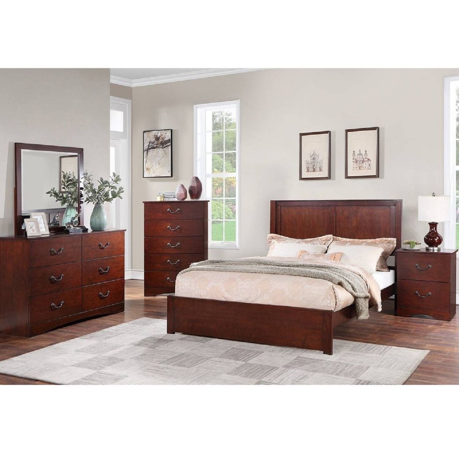Bed With 2 Panel Headboard