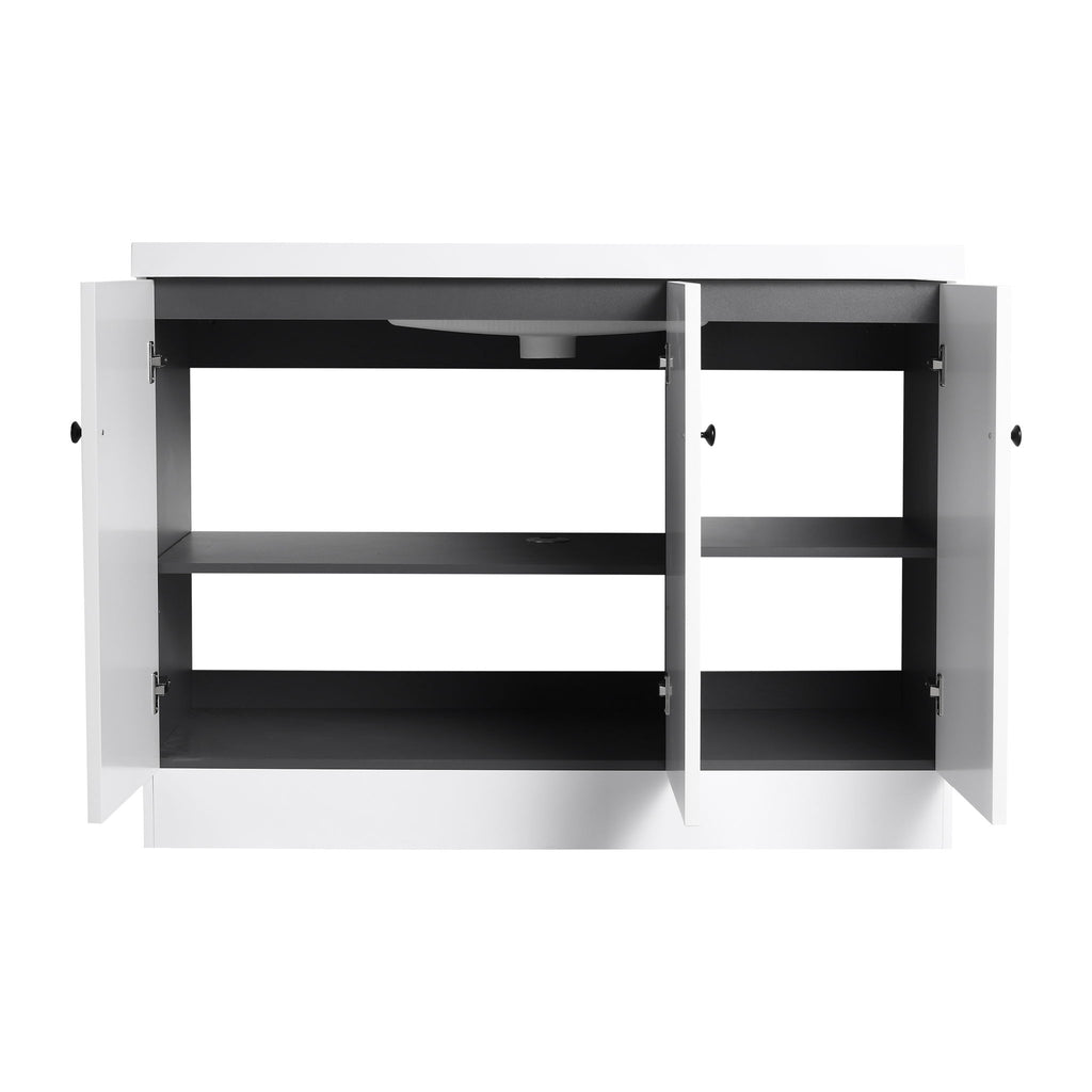 Contemporary Freestanding Bathroom Vanity With Resin Sink & Soft-Close Cabinet Doors