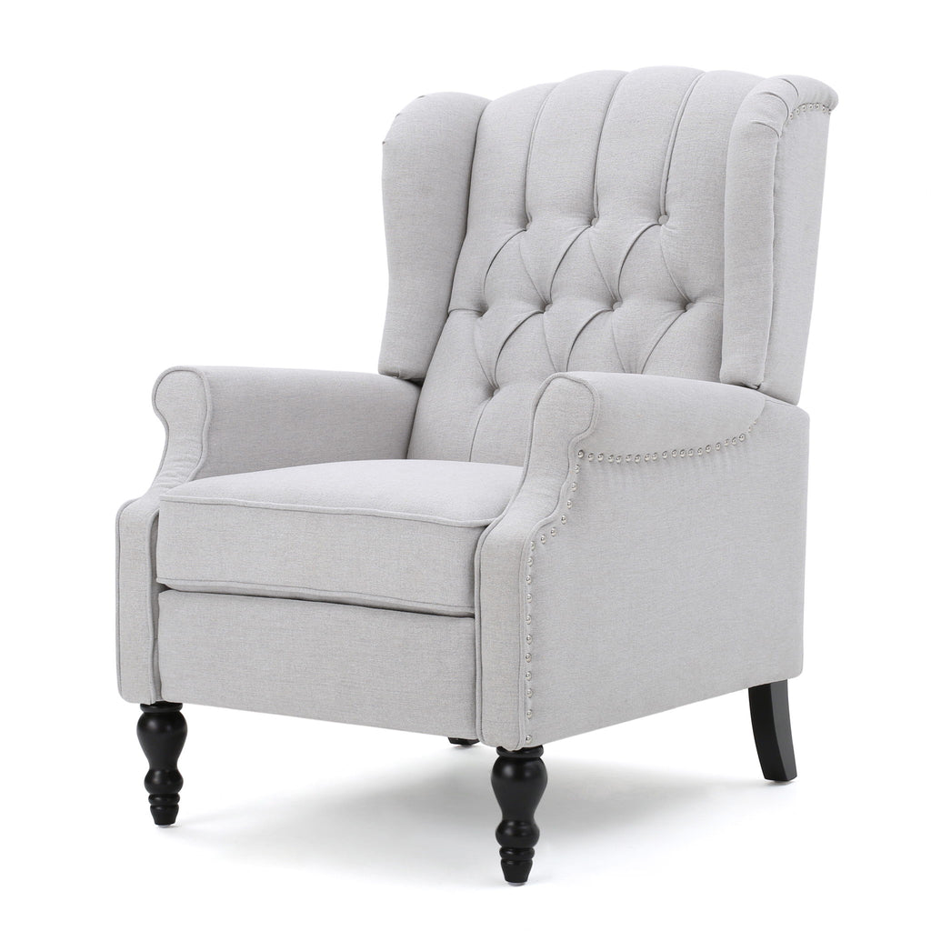 Armchair Recliner With Pushback Mechanism And Wingback Design
