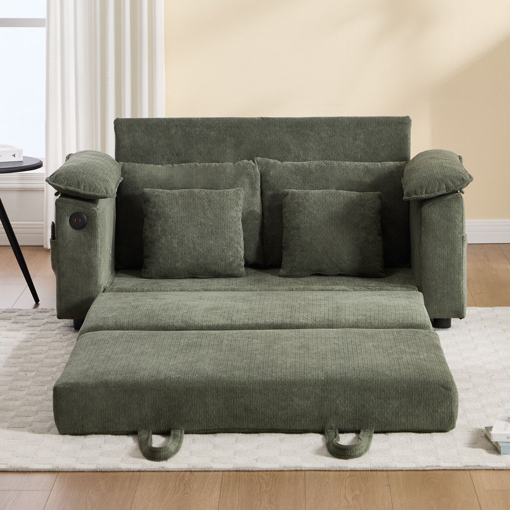 Upholstered Futon Convertible Floor Sofa Bed