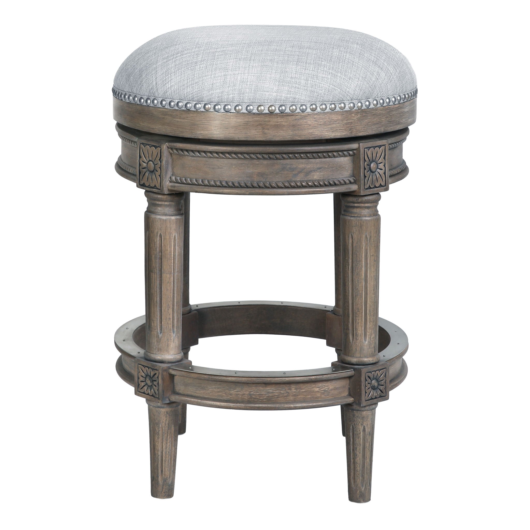 Rustic Elegance Backless Swivel Stool