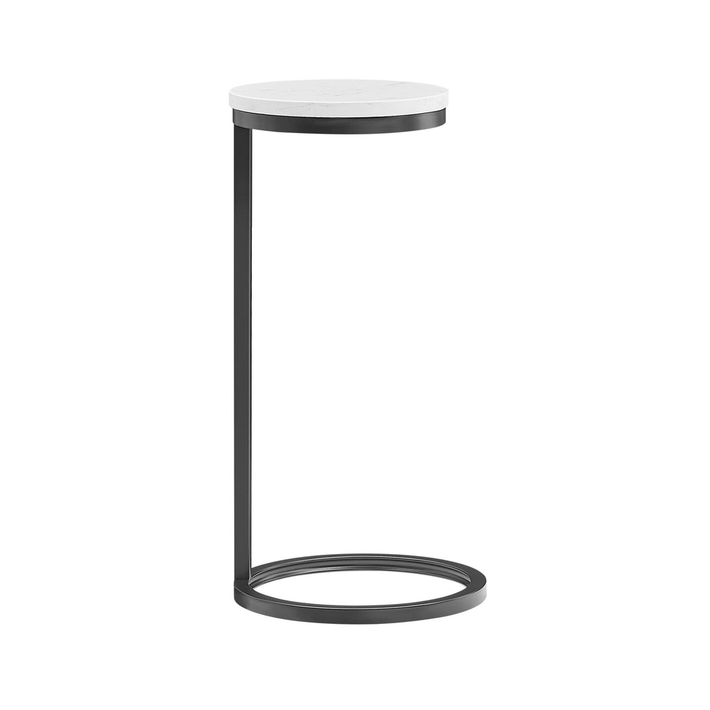 Cerro - Round Accent Table - Antique Bronze / White Marble