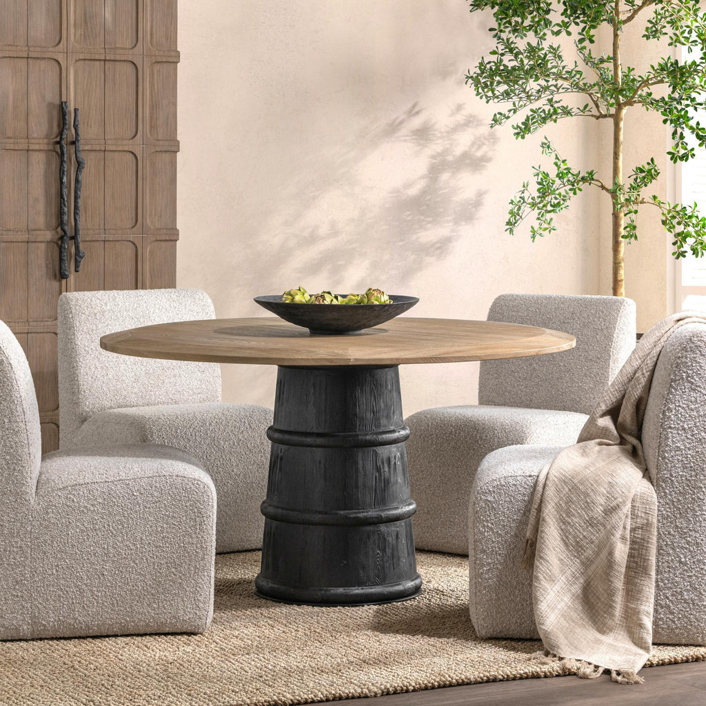 Lunen - 55" Round Dining Table - Soft Reef Noir