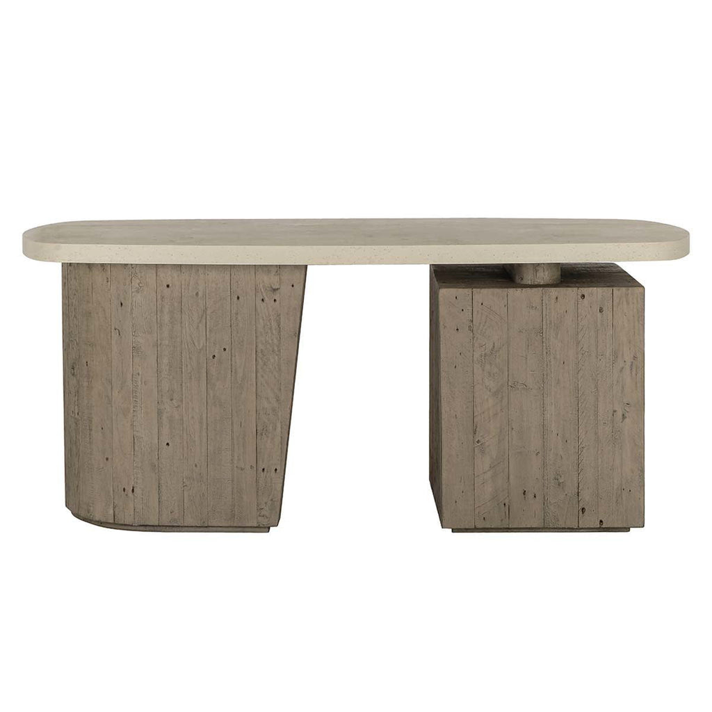 Angus - Solid Wood Desk - Antique White / Distressed Gray