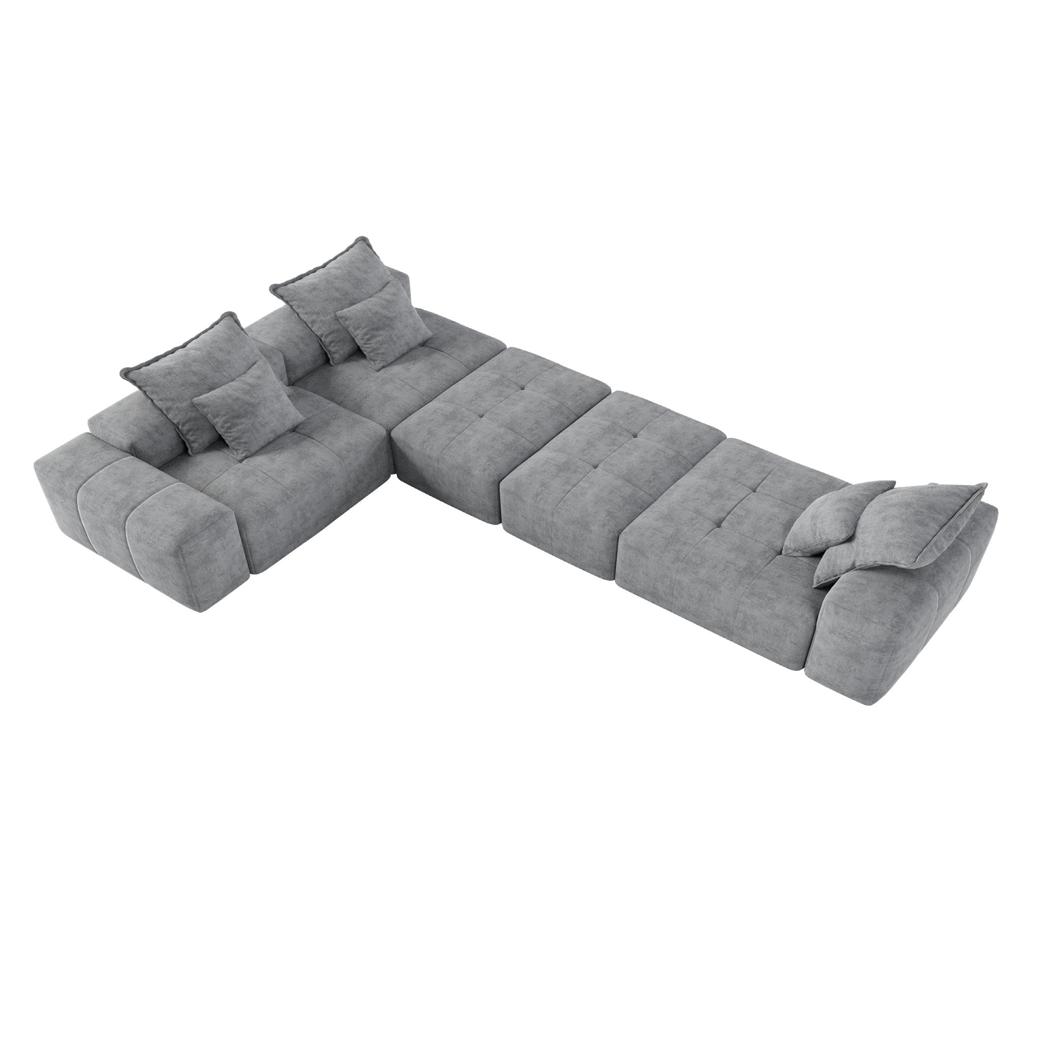 Modern Oversized, Modular Sectional Sofa With Pillows