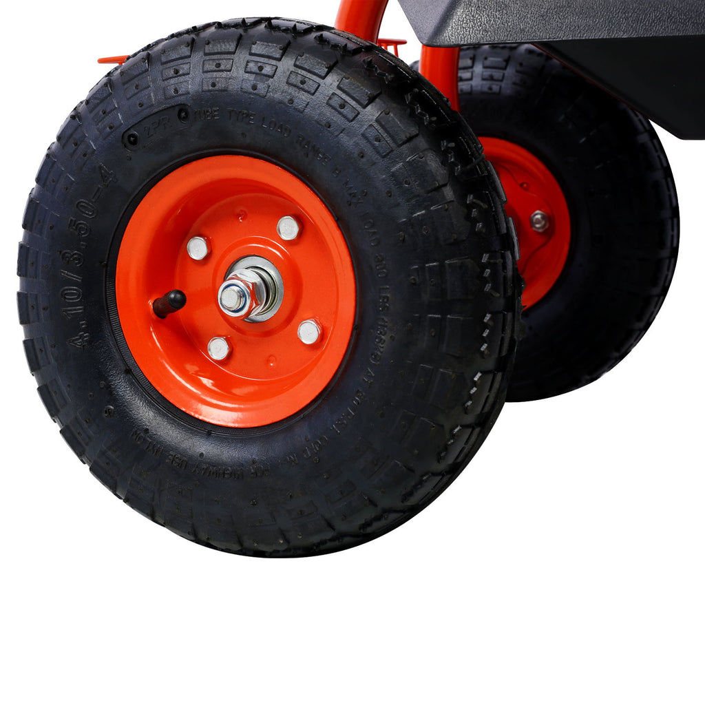 Rolling Garden Scooter Cart Seat With Wheels, 360 Swivel, Tool Tray