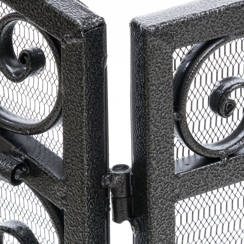 Mariella - Traditional Floral Iron Fireplace Screen With Ornate Design